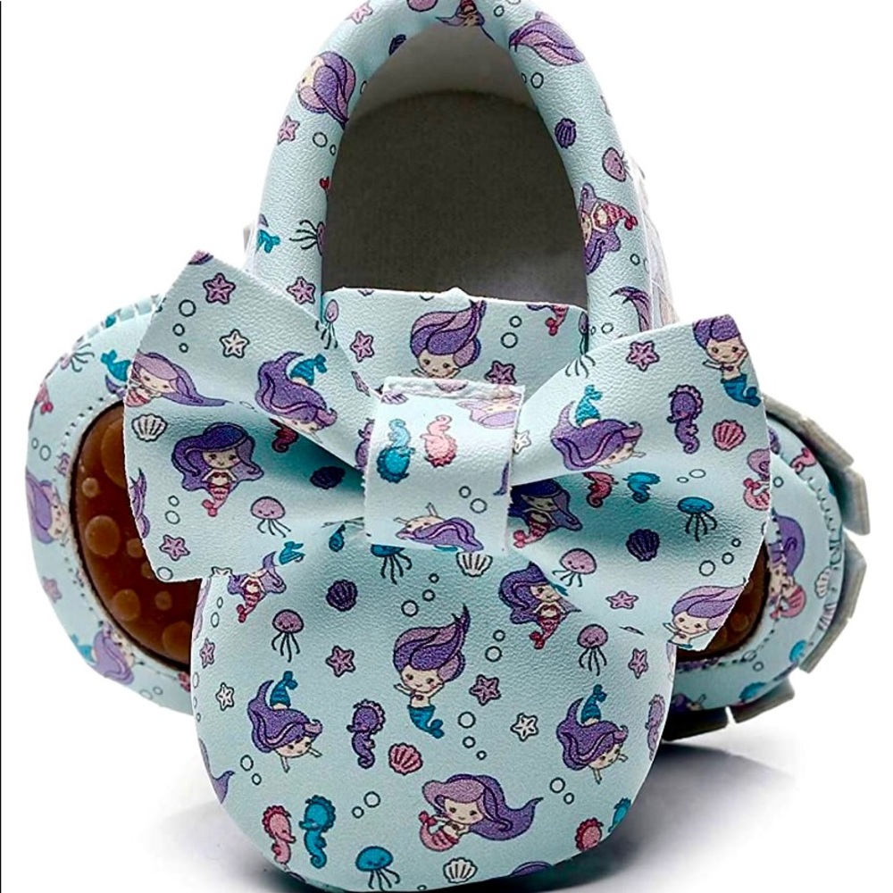 Baby Moccasins Mermaid Print Size 3 (6-12 Months)